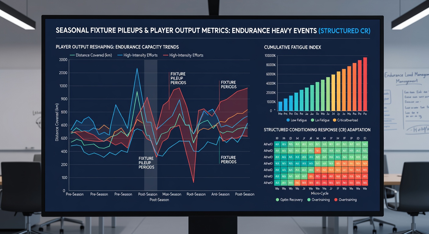 Data visualization of player performance metrics affected by seasonal scheduling overlaps
